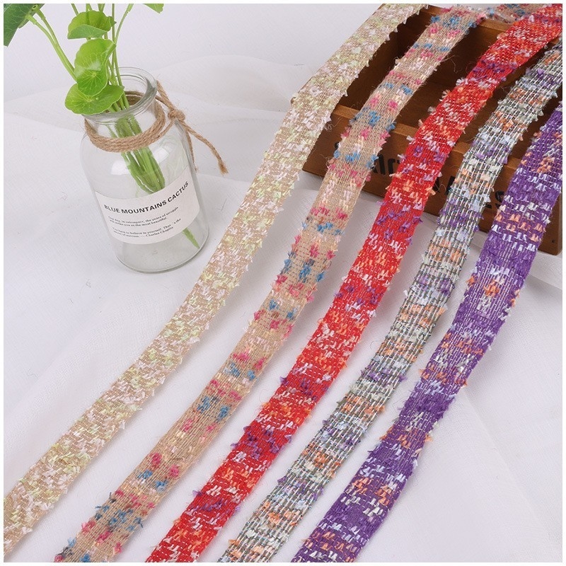 Ruban de couleur accessoires de vêtements Ruban de jute dentelle pour le style à la mode et décontracté