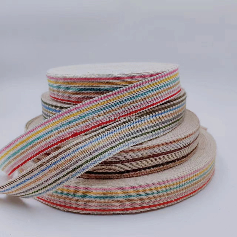Largeur du ruban de chanvre de sept couleurs Largeur personnalisée pour la personnalisation et le multi-usage