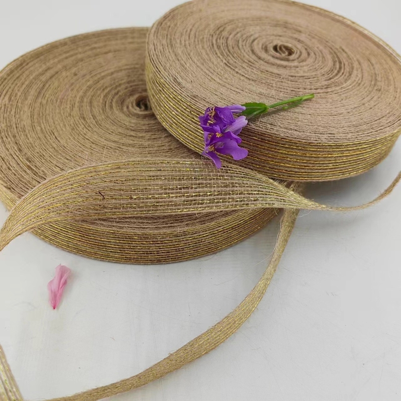 Faites-le vous-même ruban de jute avec 25 mm de câne à jute en toile de chanvre de style simple Ruban de soie de poisson en écharpe