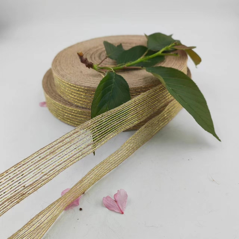 Faites-le vous-même ruban de jute avec 25 mm de câne à jute en toile de chanvre de style simple Ruban de soie de poisson en écharpe