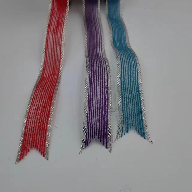 Fil de pêche à bord coloré Ruban de jute Rideau de rideau Crochet Ruban de tissu pour ceinture de sac