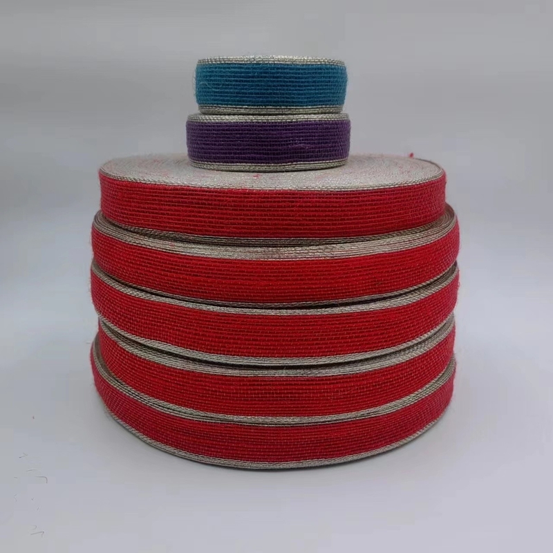 Fil de pêche à bord coloré Ruban de jute Rideau de rideau Crochet Ruban de tissu pour ceinture de sac