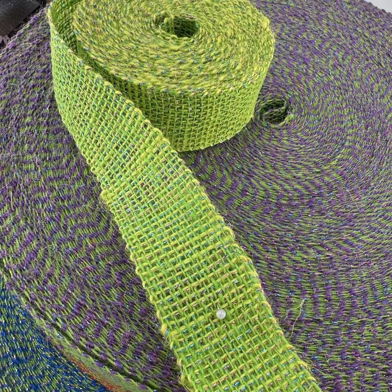 Fournir directement 100% de jute Décoration de Noël Ruban de jute pour vêtement