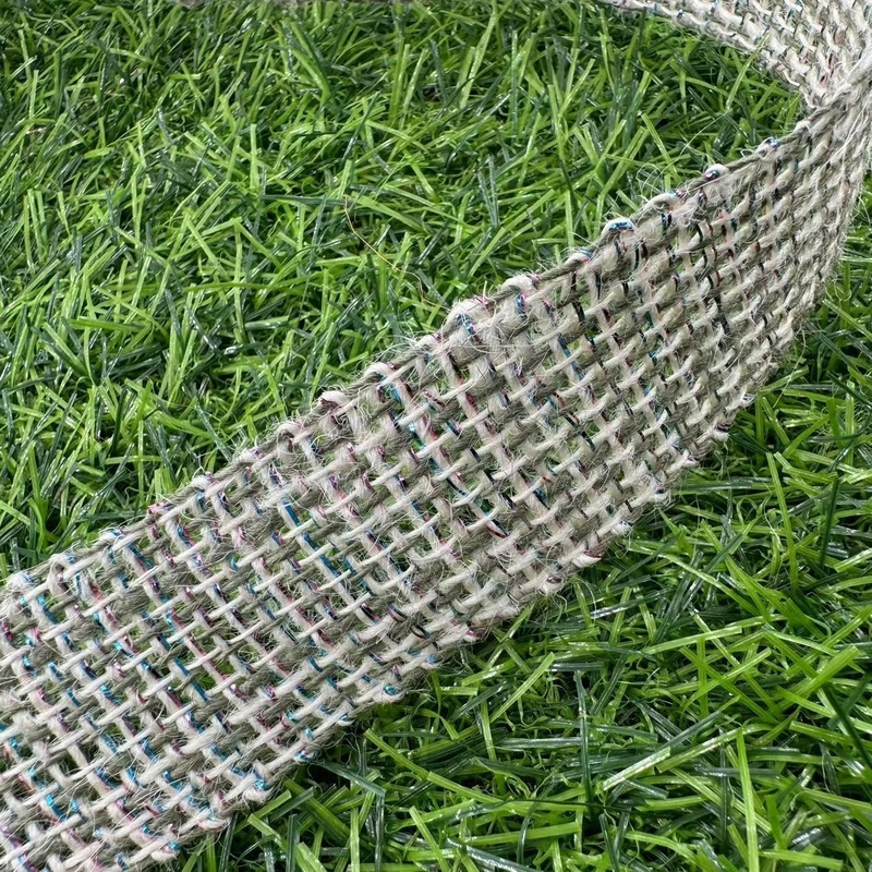 Ruban de jute de 4 cm Couleur de jute naturelle pure pour un emballage cadeau écologique